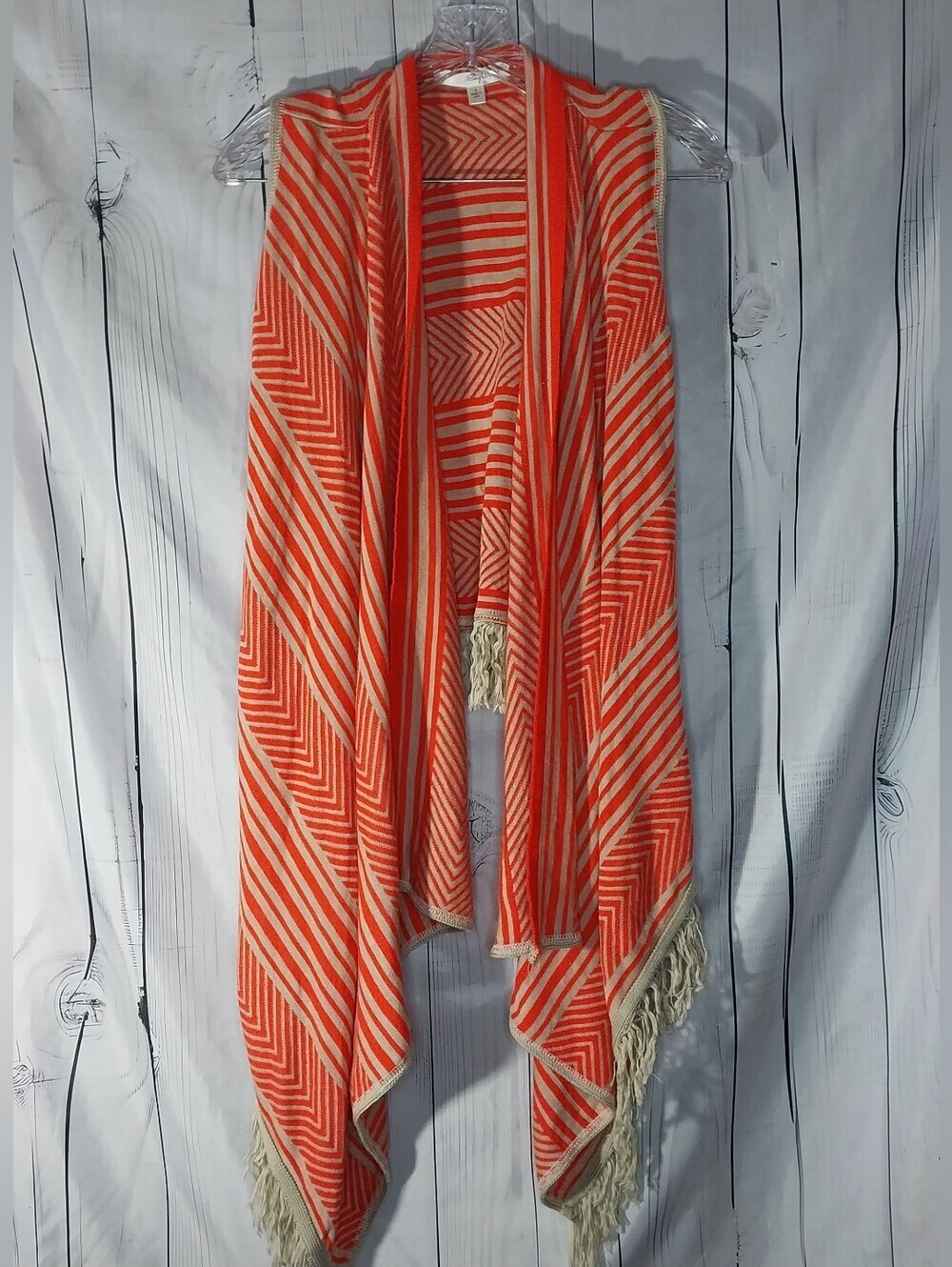 Say What? Boho Vintage Casual Y2K Geometric Striped Hippie Tassel Fringe Vest